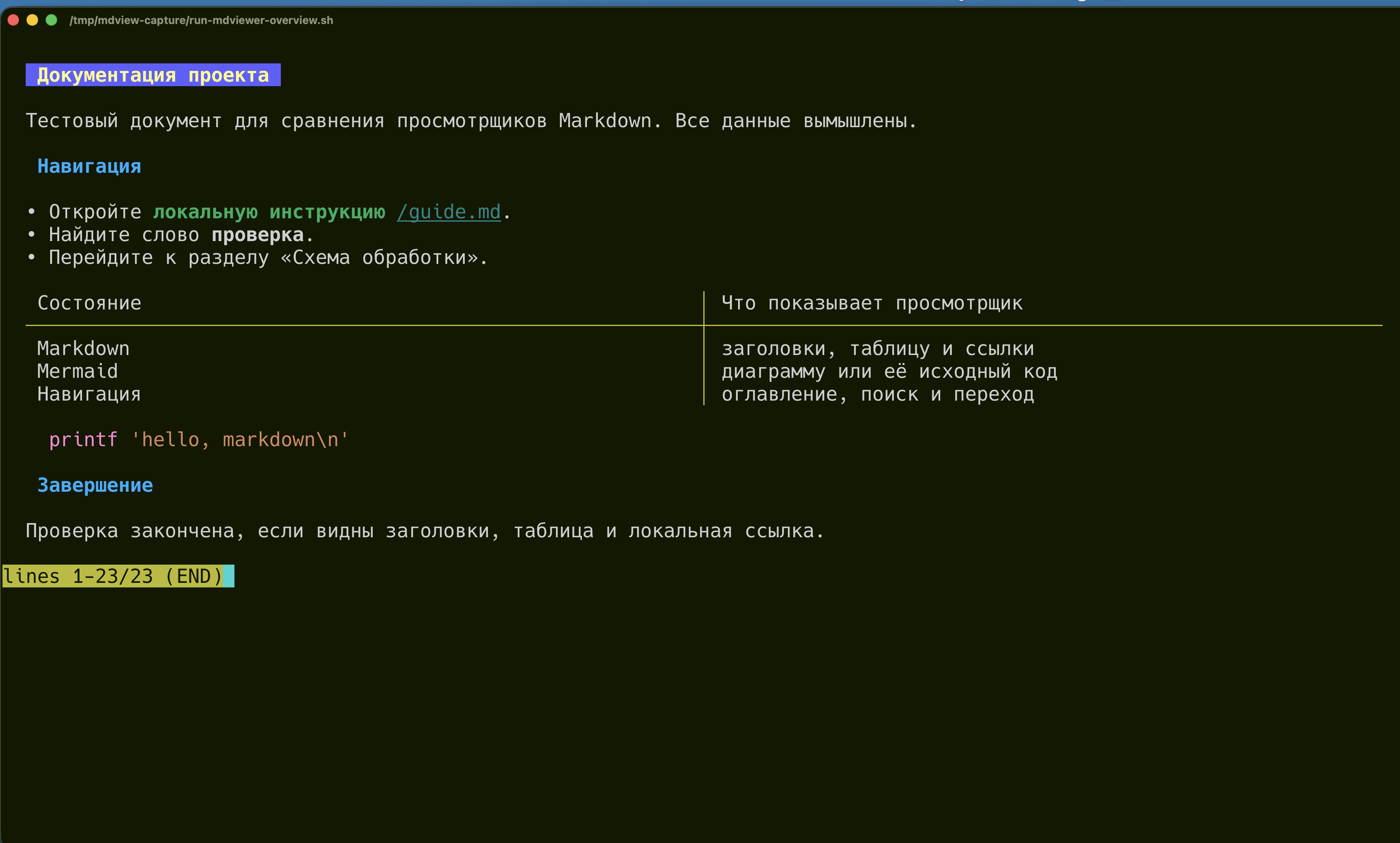mdviewer в Ghostty: Текст документа и ссылка